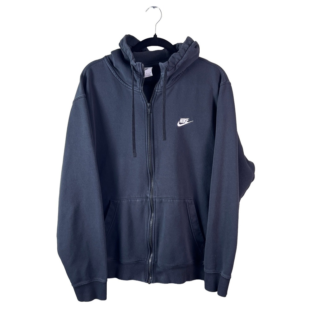 Nike Club Fleece Full Zip Hoodie Men's XL Black Streetwear Skater